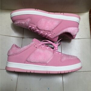 Pink Fuzzy Sneakers size 9 women’s